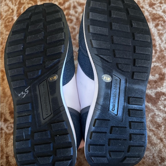 Calvin Klein monogram sneakers chunky denim look